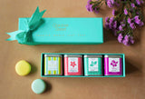 Colour Your World – Set of 4 Mini Tea Tins in Aqua Blue Box